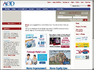 Web site www.aodfcu.com, AOD Federal