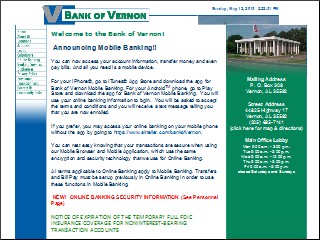 Web site www.bankofvernon.com, Bank Of Vernon