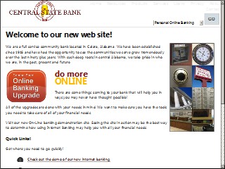 Web site www.centralstatebank.com, Central State Bank Of Calera