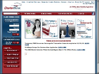 Web site www.charterbank.net, Charterbank