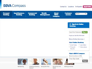 Web site www.compassweb.com, Compass Bank