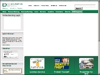 Web site www.exba.com, Exchange Bank