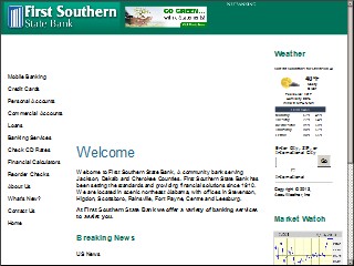 Web site www.fsnbank.com, First Southern State Bank