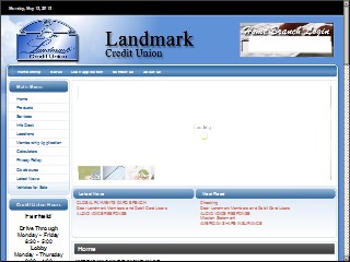 Web site www.landmarkcu.net, WinSouth Credit Union