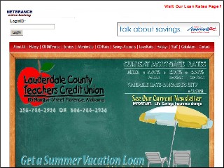 Web site www.lctcu.org, Lauderdale County Teachers CU