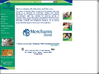 Web site www.merchantsbk.com, Merchants Bank