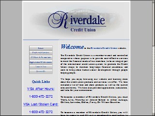 Web site www.riverdalecu.com, Riverdale Credit Union