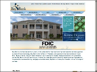 Web site www.thebaybank.com, The First National Bank